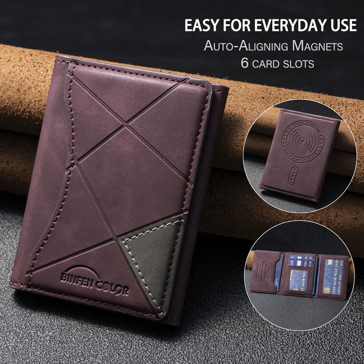 Prismatic Leather Horizontal Magnetic Wallet Card Bag Case(Purple) - Adhesive Card Holders by buy2fix | Online Shopping UK | buy2fix