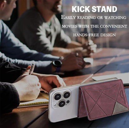 Prismatic Leather Horizontal Magnetic Wallet Card Bag Case(Purple) - Adhesive Card Holders by buy2fix | Online Shopping UK | buy2fix