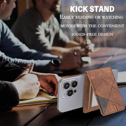 Prismatic Leather Vertical Magnetic Wallet Card Bag Case(Yellow) - Adhesive Card Holders by buy2fix | Online Shopping UK | buy2fix