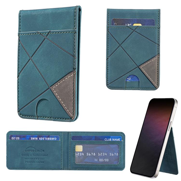 Prismatic Leather Vertical Magnetic Wallet Card Bag Case(Green) - Adhesive Card Holders by buy2fix | Online Shopping UK | buy2fix
