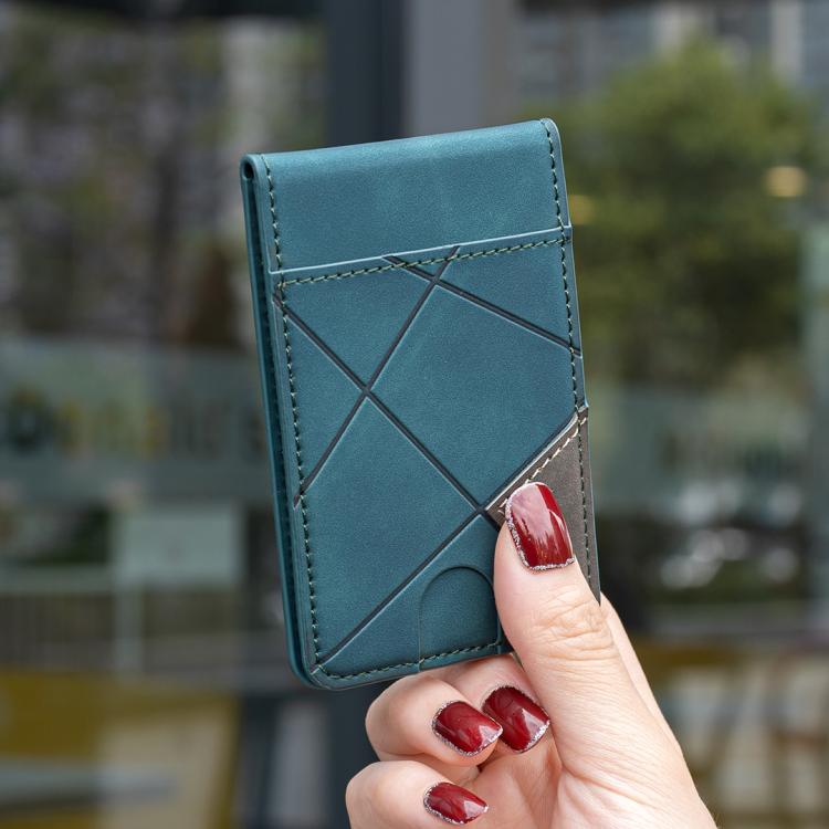 Prismatic Leather Vertical Magnetic Wallet Card Bag Case(Green) - Adhesive Card Holders by buy2fix | Online Shopping UK | buy2fix