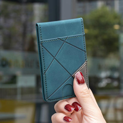 Prismatic Leather Vertical Magnetic Wallet Card Bag Case(Green) - Adhesive Card Holders by buy2fix | Online Shopping UK | buy2fix