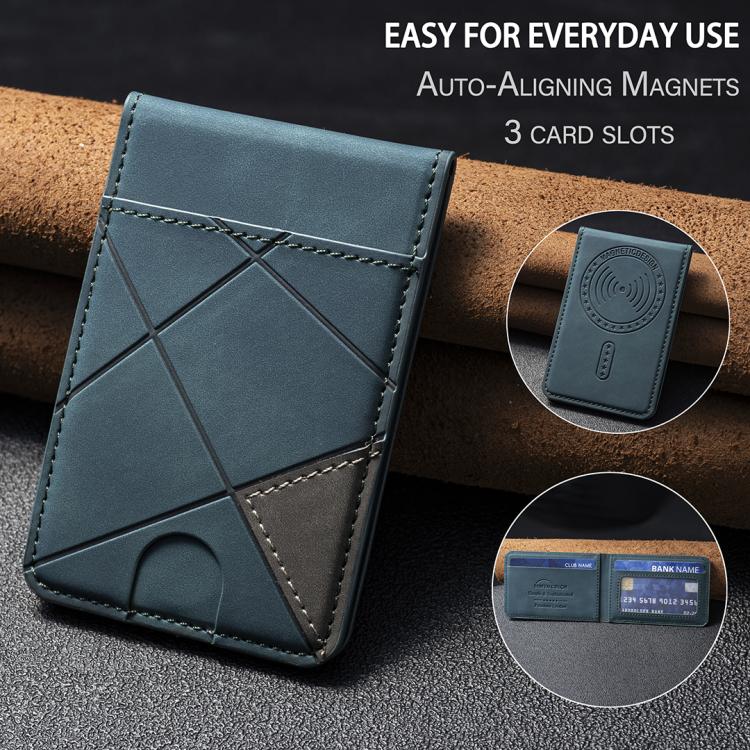 Prismatic Leather Vertical Magnetic Wallet Card Bag Case(Green) - Adhesive Card Holders by buy2fix | Online Shopping UK | buy2fix