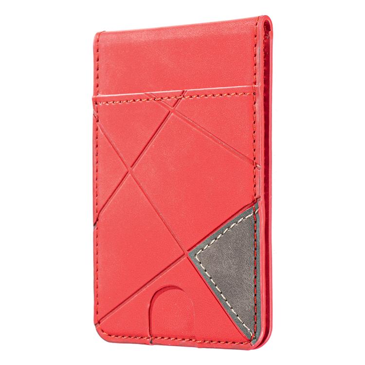 Prismatic Leather Vertical Magnetic Wallet Card Bag Case(Red) - Adhesive Card Holders by buy2fix | Online Shopping UK | buy2fix