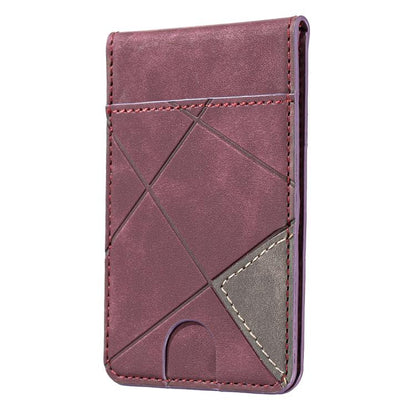 Prismatic Leather Vertical Magnetic Wallet Card Bag Case(Purple) - Adhesive Card Holders by buy2fix | Online Shopping UK | buy2fix