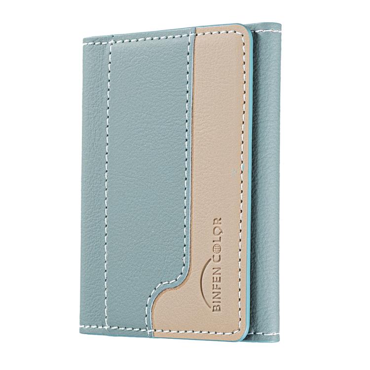 Color Matching Leather Horizontal Magnetic Wallet Card Bag Case(Green) - Adhesive Card Holders by buy2fix | Online Shopping UK | buy2fix