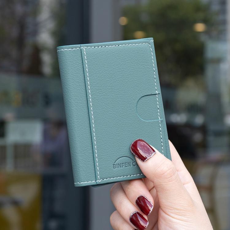 Solid Color Leather Horizontal Magnetic Wallet Card Bag Case(Green) - Adhesive Card Holders by buy2fix | Online Shopping UK | buy2fix