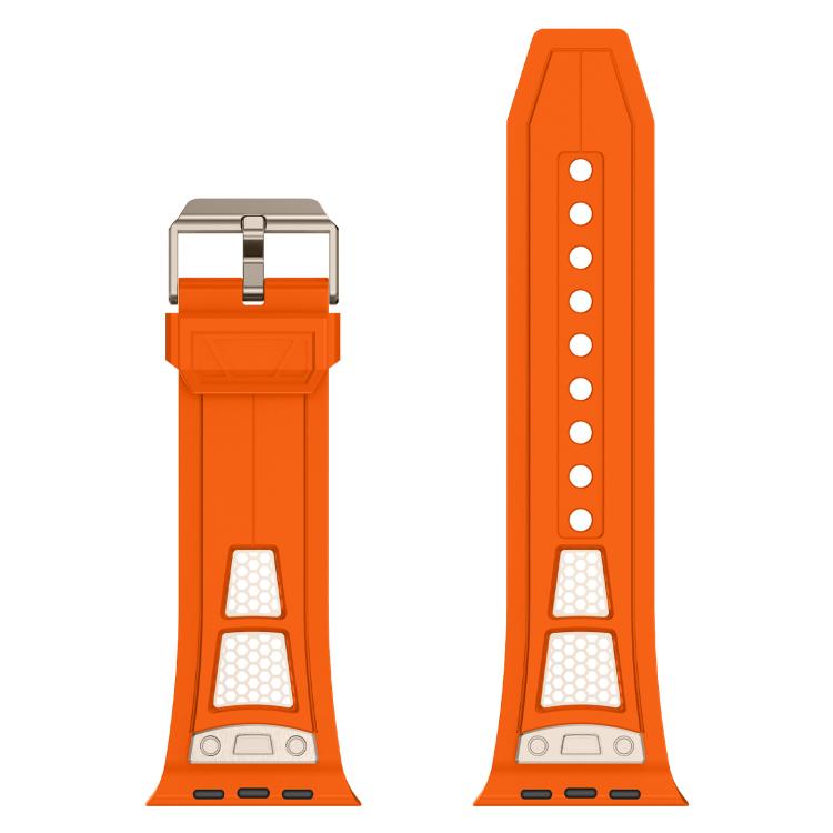 For Apple Watch 46mm / 49mm / 45mm / 44mm Kalebol Honeycomb TPU Titanium Mesh Strap(Orange Titanium Net) - Watch Bands by Kalebol | Online Shopping UK | buy2fix