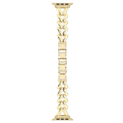 For Apple Watch 46mm / 49mm / 45mm / 44mm Kalebol V-shaped Zinc Alloy Strap(Gold) - Watch Bands by Kalebol | Online Shopping UK | buy2fix