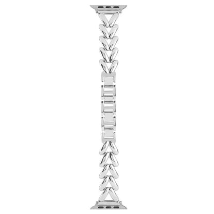 For Apple Watch 42mm / 41mm / 40mm / 38mm Kalebol V-shaped Zinc Alloy Strap(Silver) - Watch Bands by Kalebol | Online Shopping UK | buy2fix