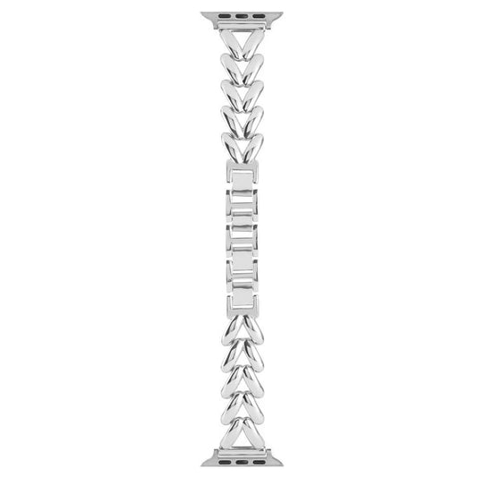 For Apple Watch 42mm / 41mm / 40mm / 38mm Kalebol V-shaped Zinc Alloy Strap(Silver) - Watch Bands by Kalebol | Online Shopping UK | buy2fix