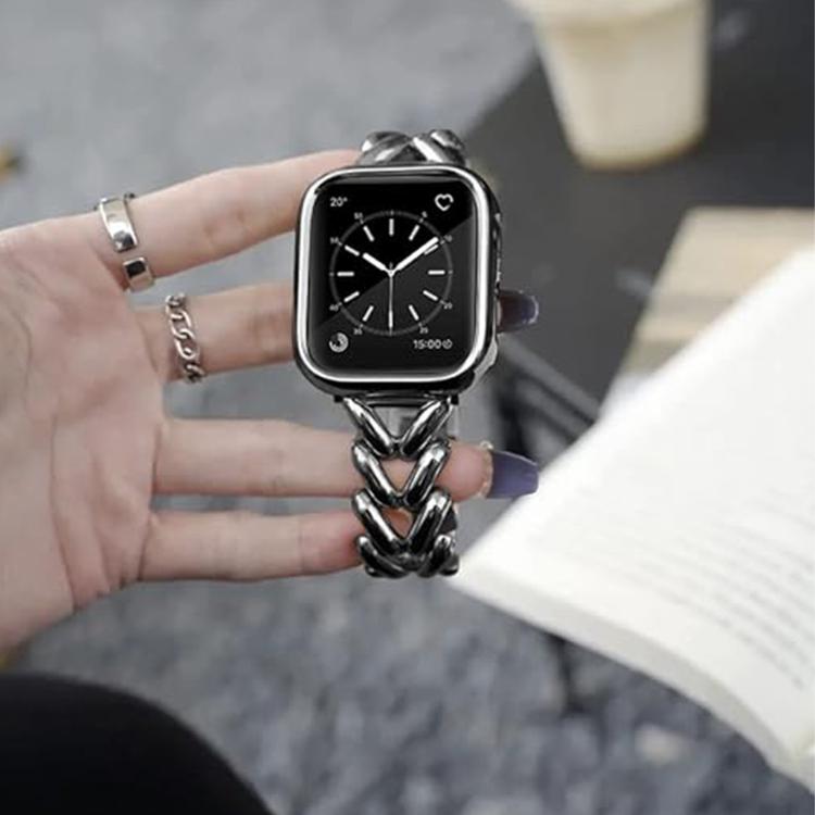 For Apple Watch 42mm / 41mm / 40mm / 38mm Kalebol V-shaped Zinc Alloy Strap(Starlight) - Watch Bands by Kalebol | Online Shopping UK | buy2fix