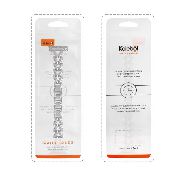 For Apple Watch 42mm / 41mm / 40mm / 38mm Kalebol V-shaped Zinc Alloy Strap(Silver) - Watch Bands by Kalebol | Online Shopping UK | buy2fix