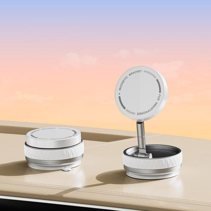 K10B Car Rotatable Vacuum Magnetic Foldable Phone Holder(White) - Universal Car Holders by buy2fix | Online Shopping UK | buy2fix