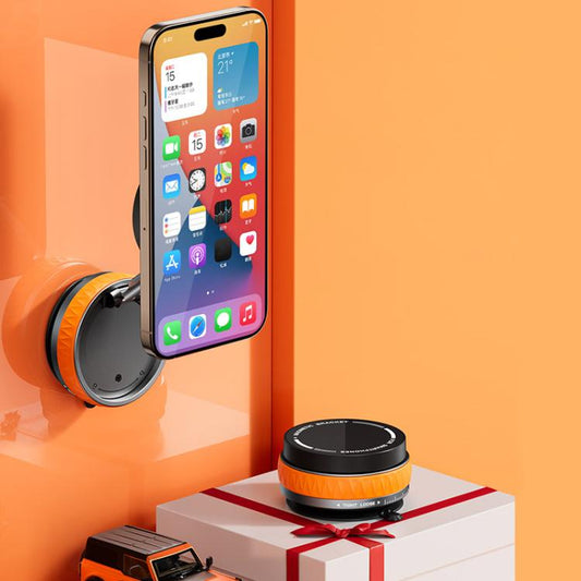 K10B Car Rotatable Vacuum Magnetic Foldable Phone Holder(Orange) - Universal Car Holders by buy2fix | Online Shopping UK | buy2fix