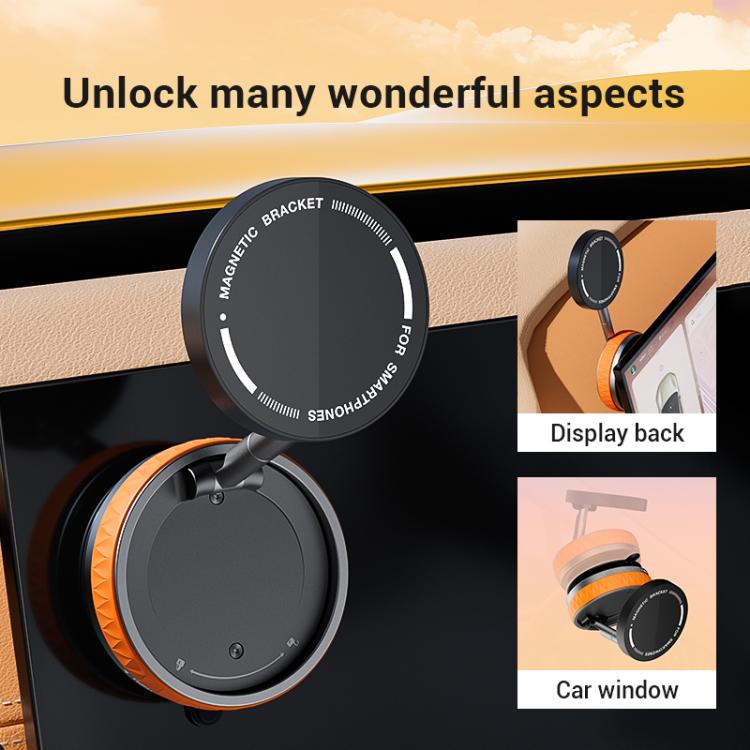 K10B Car Rotatable Vacuum Magnetic Foldable Phone Holder(White) - Universal Car Holders by buy2fix | Online Shopping UK | buy2fix