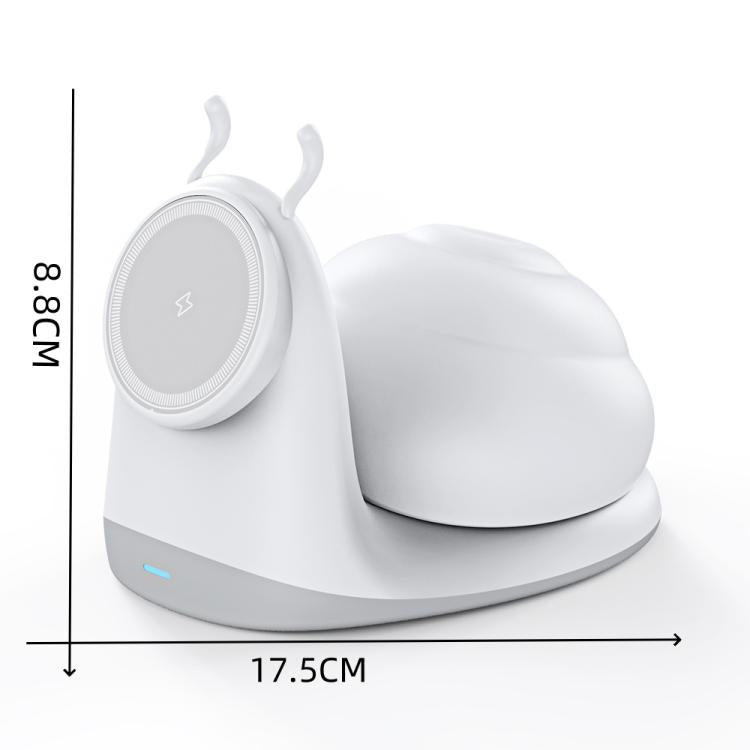 W11 Multifunctional Magnetic Wireless Charger with Night Light(White) - Wireless Charger by buy2fix | Online Shopping UK | buy2fix