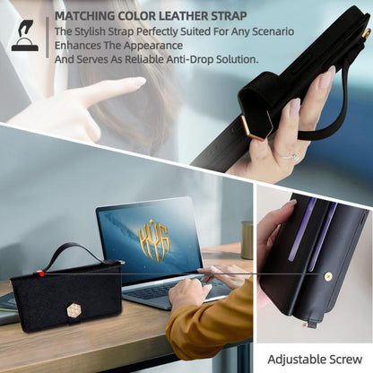 For iPhone 16 Pro Crossbody Handle Cross Texture Leather Phone Case(Black) - iPhone 16 Pro Cases by buy2fix | Online Shopping UK | buy2fix