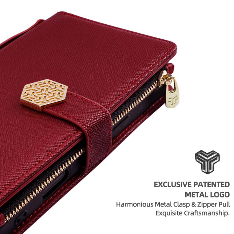 For iPhone 16 Pro Crossbody Handle Cross Texture Leather Phone Case(Red) - iPhone 16 Pro Cases by buy2fix | Online Shopping UK | buy2fix