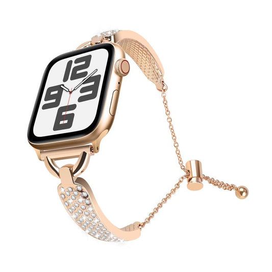 For Apple Watch 42mm / 41mm / 40mm / 38mm Kalebol Stone Curved Zinc Alloy Strap(Rose Pink) - Watch Bands by Kalebol | Online Shopping UK | buy2fix