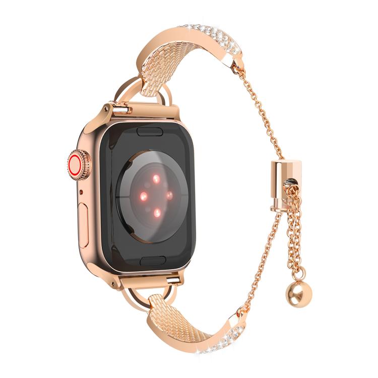 For Apple Watch 42mm / 41mm / 40mm / 38mm Kalebol Stone Curved Zinc Alloy Strap(Rose Pink) - Watch Bands by Kalebol | Online Shopping UK | buy2fix
