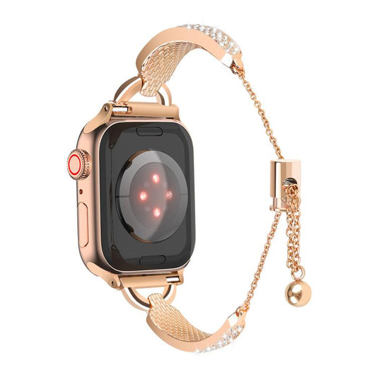For Apple Watch 42mm / 41mm / 40mm / 38mm Kalebol Stone Curved Zinc Alloy Strap(Rose Pink) - Watch Bands by Kalebol | Online Shopping UK | buy2fix