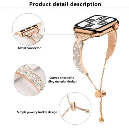 For Apple Watch 42mm / 41mm / 40mm / 38mm Kalebol Stone Curved Zinc Alloy Strap(Starlight) - Watch Bands by Kalebol | Online Shopping UK | buy2fix