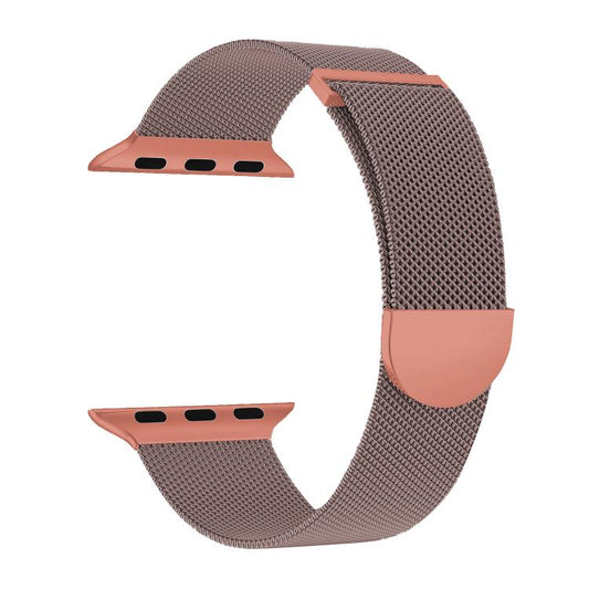 For Apple Watch 46mm / 49mm / 45mm / 44mm Kalebol Semi-round Tail Milan Stainless Steel Strap(Pink Orange) - Watch Bands by Kalebol | Online Shopping UK | buy2fix