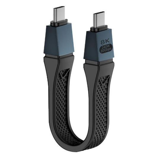 240W 8K 80Gbps USB-C / Type-C to USB-C / Type-C For Thunderbolt 5 Full Function FPC Cable Data Cable(Black) - USB-C & Type-C Cable by buy2fix | Online Shopping UK | buy2fix