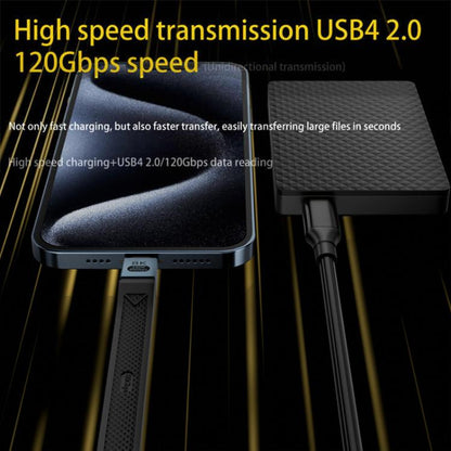 240W 8K 80Gbps USB-C / Type-C to USB-C / Type-C For Thunderbolt 5 Full Function FPC Cable Data Cable(Yellow) - USB-C & Type-C Cable by buy2fix | Online Shopping UK | buy2fix