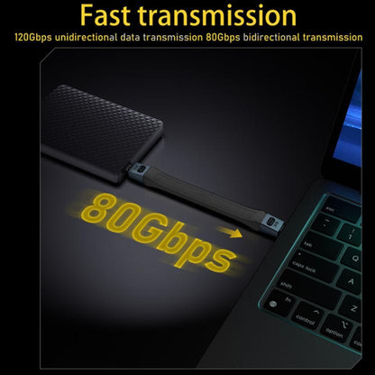 240W 8K 80Gbps USB-C / Type-C to USB-C / Type-C For Thunderbolt 5 Full Function FPC Cable Data Cable(Black) - USB-C & Type-C Cable by buy2fix | Online Shopping UK | buy2fix