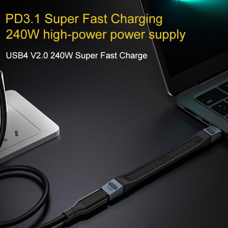 240W 8K 80Gbps USB-C / Type-C to USB-C / Type-C For Thunderbolt 5 Full Function FPC Cable Data Cable(White) - USB-C & Type-C Cable by buy2fix | Online Shopping UK | buy2fix