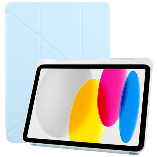 For iPad 2025 / 2022 ZGA Genre Series Y-Fold Leather Tablet Case with Pen Slot(Blue)