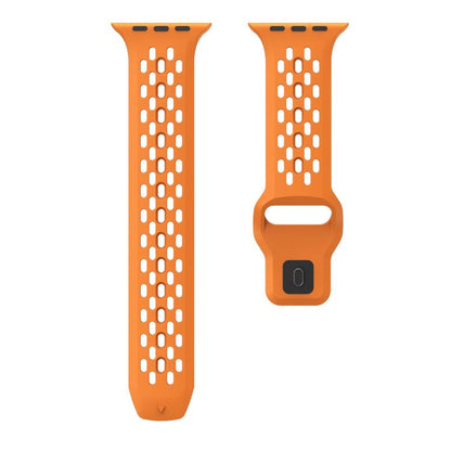 For Apple Watch 42mm / 41mm / 40mm / 38mm Kalebol Mesh Reverse Buckle Silicone Strap(Orange) - Watch Bands by Kalebol | Online Shopping UK | buy2fix
