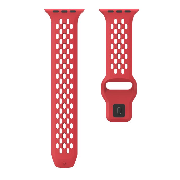 For Apple Watch 42mm / 41mm / 40mm / 38mm Kalebol Mesh Reverse Buckle Silicone Strap(Red) - Watch Bands by Kalebol | Online Shopping UK | buy2fix