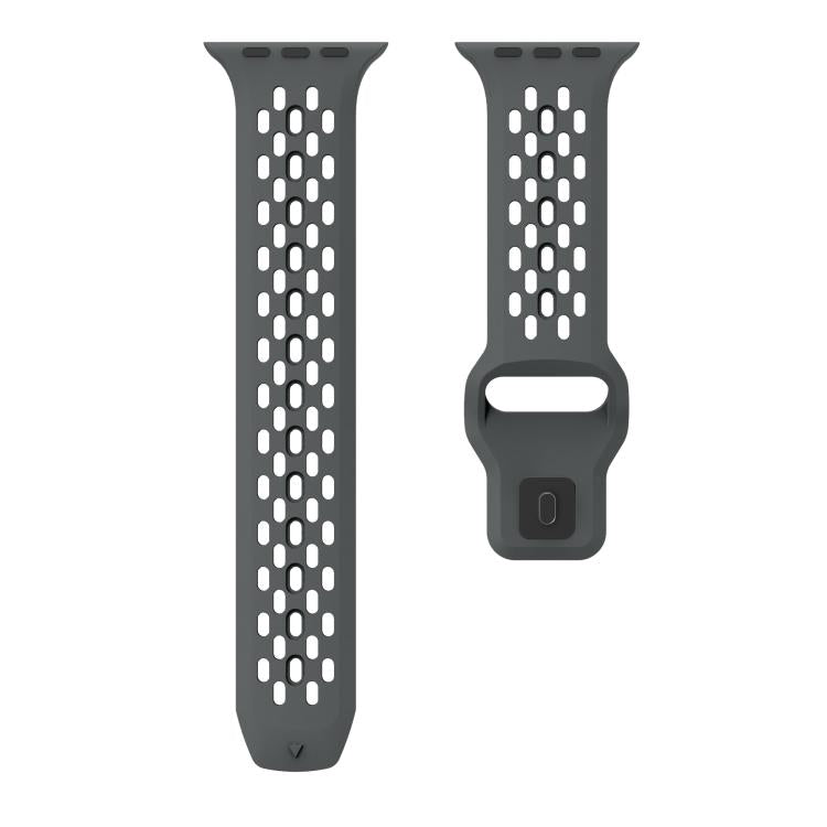 For Apple Watch 42mm / 41mm / 40mm / 38mm Kalebol Mesh Reverse Buckle Silicone Strap(Dark Grey) - Watch Bands by Kalebol | Online Shopping UK | buy2fix