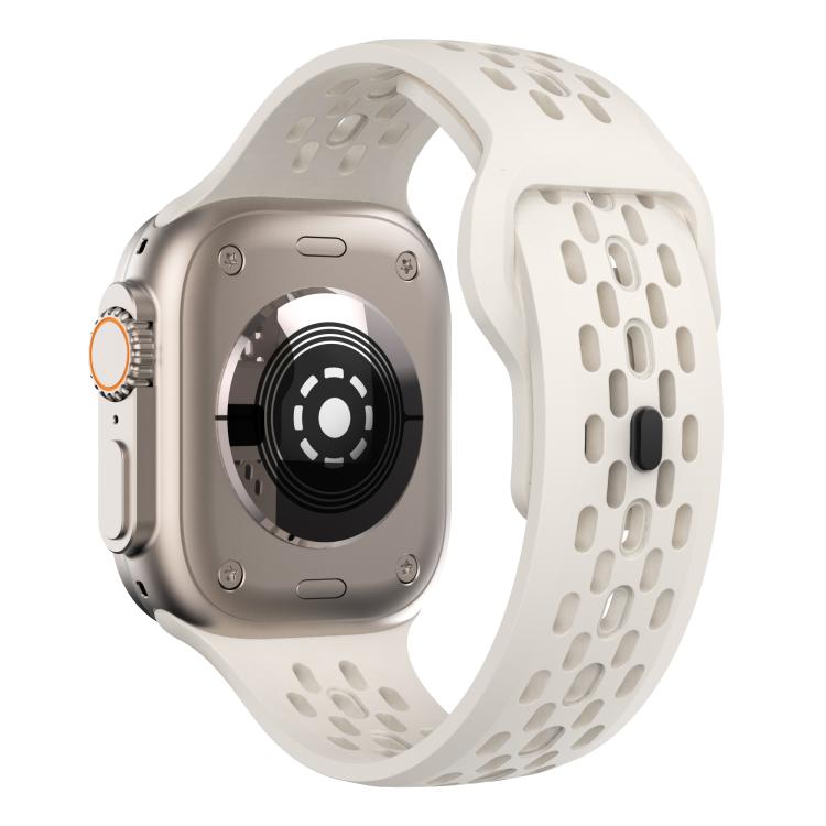 For Apple Watch 42mm / 41mm / 40mm / 38mm Kalebol Mesh Reverse Buckle Silicone Strap(Starlight) - Watch Bands by Kalebol | Online Shopping UK | buy2fix