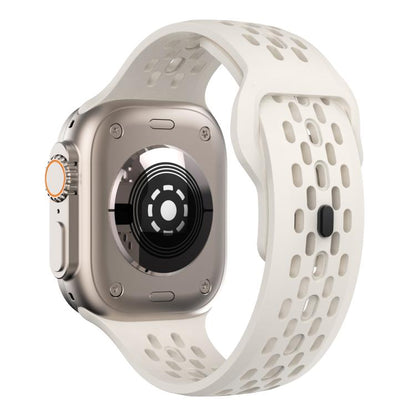 For Apple Watch 42mm / 41mm / 40mm / 38mm Kalebol Mesh Reverse Buckle Silicone Strap(Starlight) - Watch Bands by Kalebol | Online Shopping UK | buy2fix