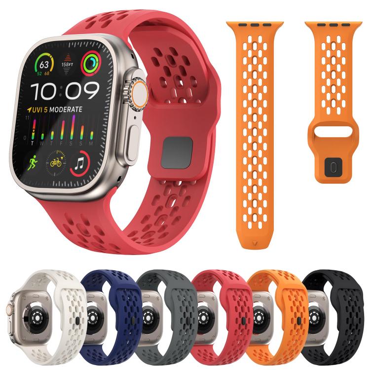 For Apple Watch 42mm / 41mm / 40mm / 38mm Kalebol Mesh Reverse Buckle Silicone Strap(Starlight) - Watch Bands by Kalebol | Online Shopping UK | buy2fix