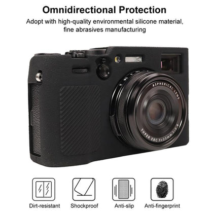 For FUJIFILM X100VI Litchi Texture Soft Silicone Protective Case(Black) - Protective Case by buy2fix | Online Shopping UK | buy2fix
