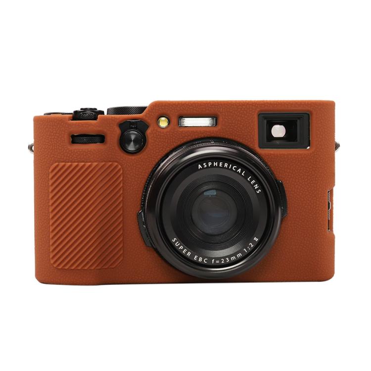 For FUJIFILM X100VI Litchi Texture Soft Silicone Protective Case(Brown) - Protective Case by buy2fix | Online Shopping UK | buy2fix