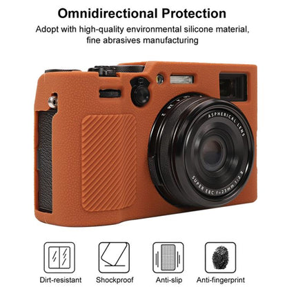 For FUJIFILM X100VI Litchi Texture Soft Silicone Protective Case(Brown) - Protective Case by buy2fix | Online Shopping UK | buy2fix