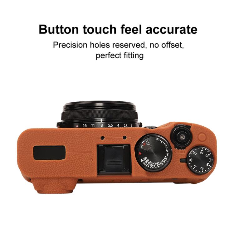 For FUJIFILM X100VI Litchi Texture Soft Silicone Protective Case(Brown) - Protective Case by buy2fix | Online Shopping UK | buy2fix