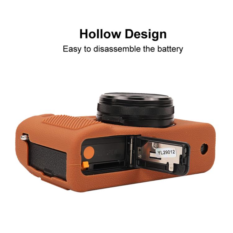 For FUJIFILM X100VI Litchi Texture Soft Silicone Protective Case(Brown) - Protective Case by buy2fix | Online Shopping UK | buy2fix