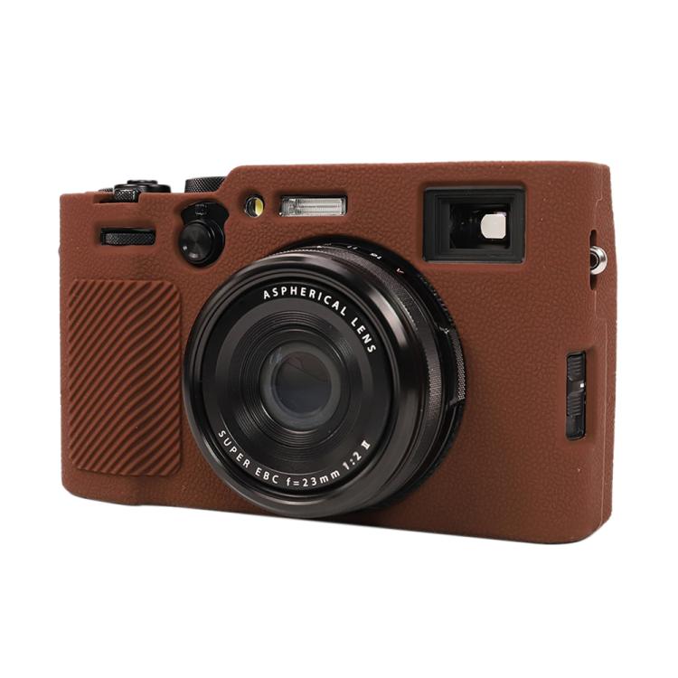 For FUJIFILM X100VI Litchi Texture Soft Silicone Protective Case(Coffee) - Protective Case by buy2fix | Online Shopping UK | buy2fix
