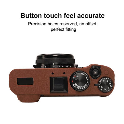For FUJIFILM X100VI Litchi Texture Soft Silicone Protective Case(Coffee) - Protective Case by buy2fix | Online Shopping UK | buy2fix