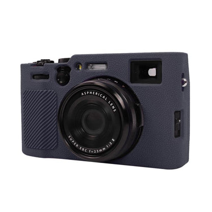 For FUJIFILM X100VI Litchi Texture Soft Silicone Protective Case(Dark Blue) - Protective Case by buy2fix | Online Shopping UK | buy2fix