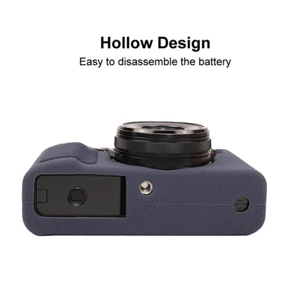 For FUJIFILM X100VI Litchi Texture Soft Silicone Protective Case(Dark Blue) - Protective Case by buy2fix | Online Shopping UK | buy2fix