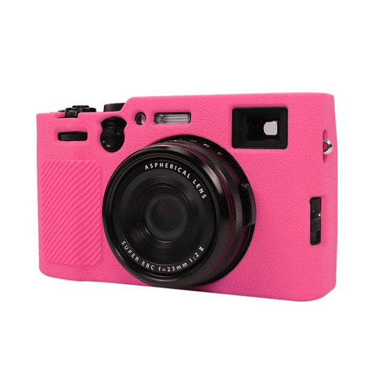 For FUJIFILM X100VI Litchi Texture Soft Silicone Protective Case(Rose Red)