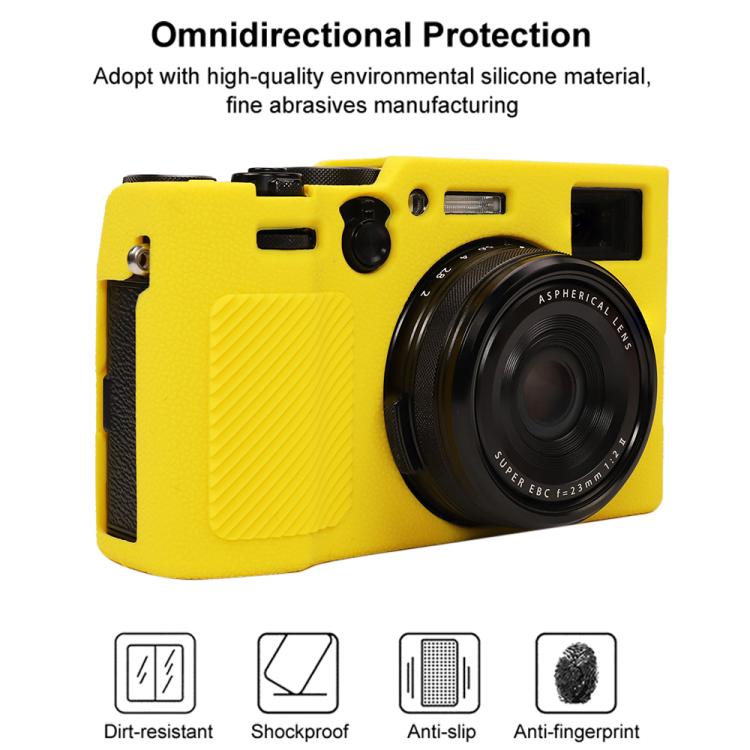 For FUJIFILM X100VI Litchi Texture Soft Silicone Protective Case(Yellow) - Protective Case by buy2fix | Online Shopping UK | buy2fix